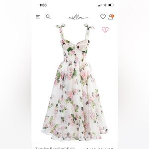 Milla La Dolce Mills tender floral midi tie-strap dress